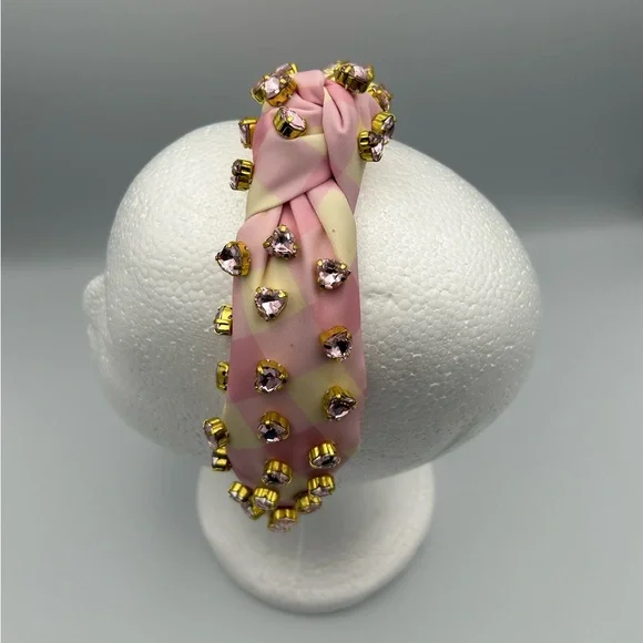 Lele Sadoughi X Stoney Clover Lane Watermelon Heart Crystal Knotted Headband - Picture 13 of 16